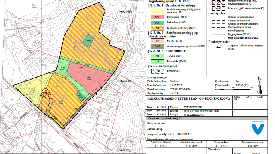 Lenkje til artikkel: Vedteken mindre endring av reguleringsplan for del av Mauseidvåg - Mausa Gnr 73 bnr 66 m.fl. Plan id: 2025001875